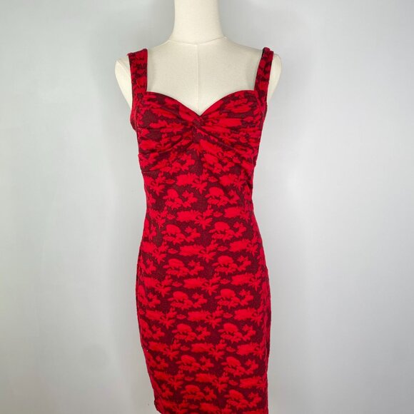 Candie’s - Red Floral Pin-up Dress - Picture 6 of 7